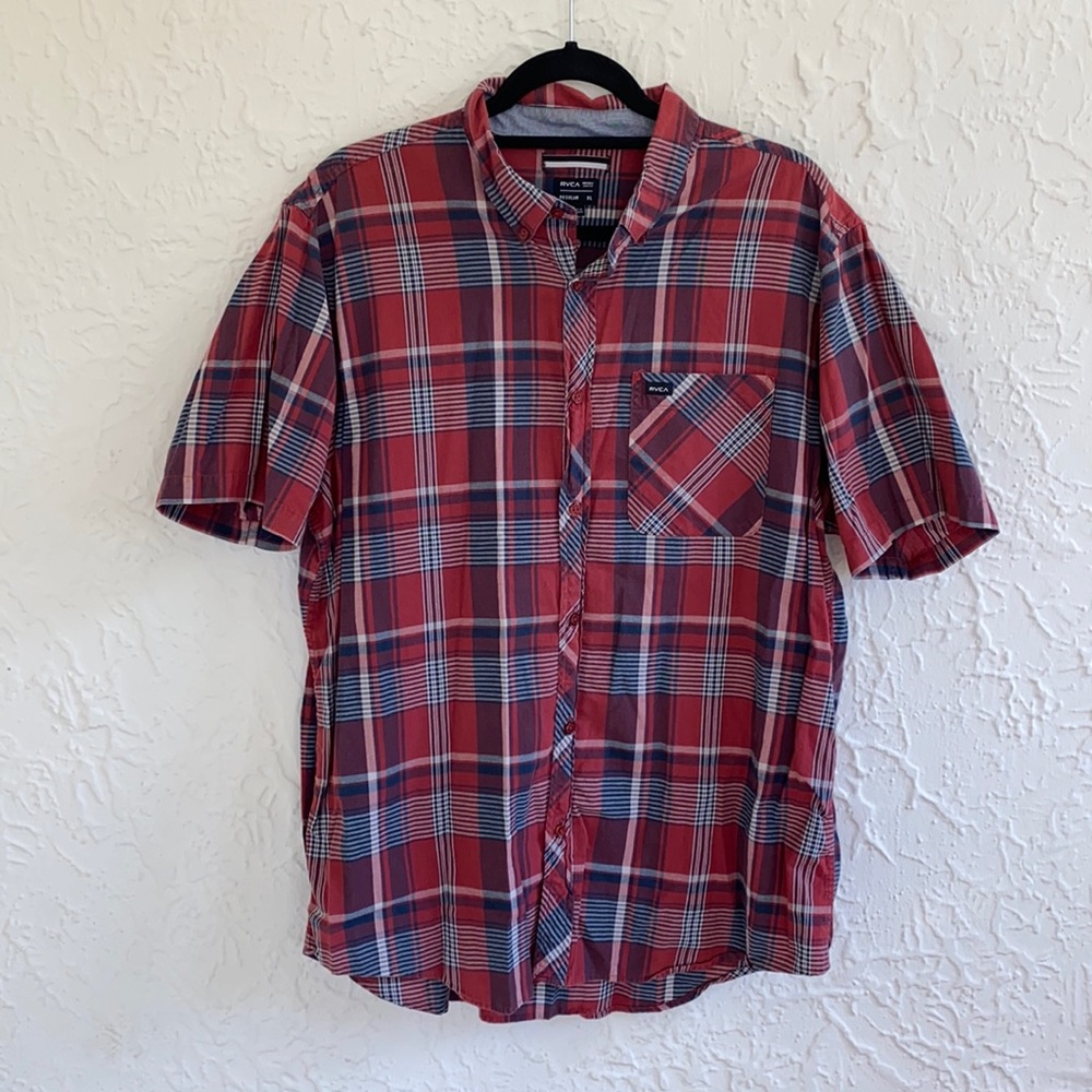 Men’s RVCA Plaid Button Down Shirt